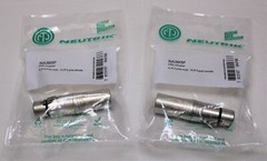 (2) Two Genuine NEUTRIK NA3M5F 3-Pin XLR Male to 5-Pin XLR Female DMX Adapter