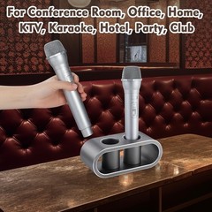 Metal Aluminum Alloy Desktop Microphone Holder Stand Base Wireless Brushed Gray