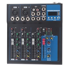 4 Channel Live Studio Stereo Audio bluetooth Mixer Sound Mixing DJ USB Console