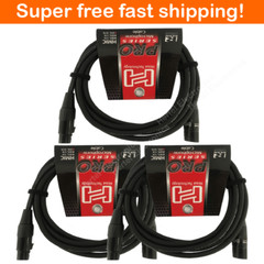 3 Pack Hosa Pro Microphone Cable HMIC-015, Neutrik REAN XLR3F to XLR3M 15Ft