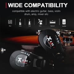 Xvive U2 Guitar Wireless System with Transmitter and 3 x 7 x 2 inches, Black
