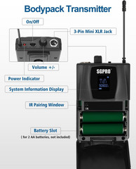 4-Channel Wireless Microphone System with 250Ft Range & Metal Mics