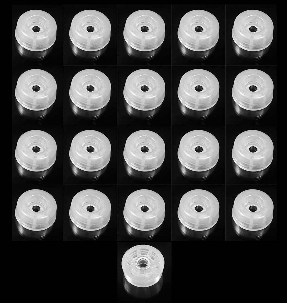 20 CLEAR ROUND RUBBER FEET BUMPERS – 1/2 H x 1 W -RADIO AMPS / US MADE