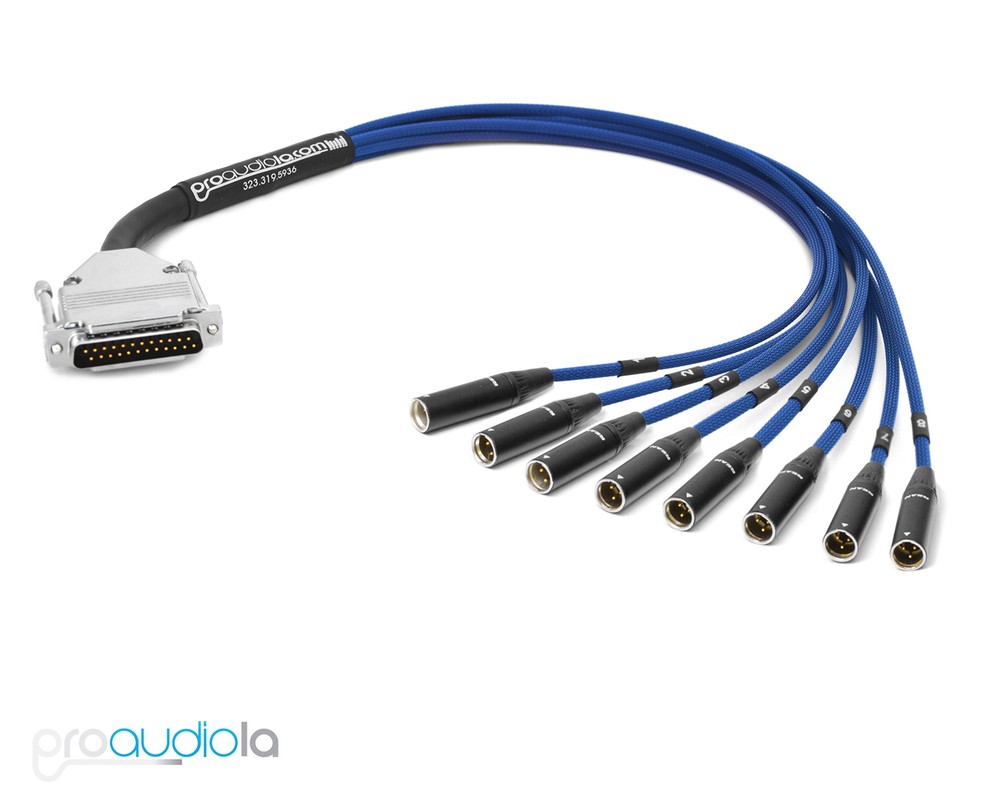 Premium DB25 D-SUB Snake Mogami 2932 | Neutrik Rean Mini XLR-Male | Blue 40 ft.