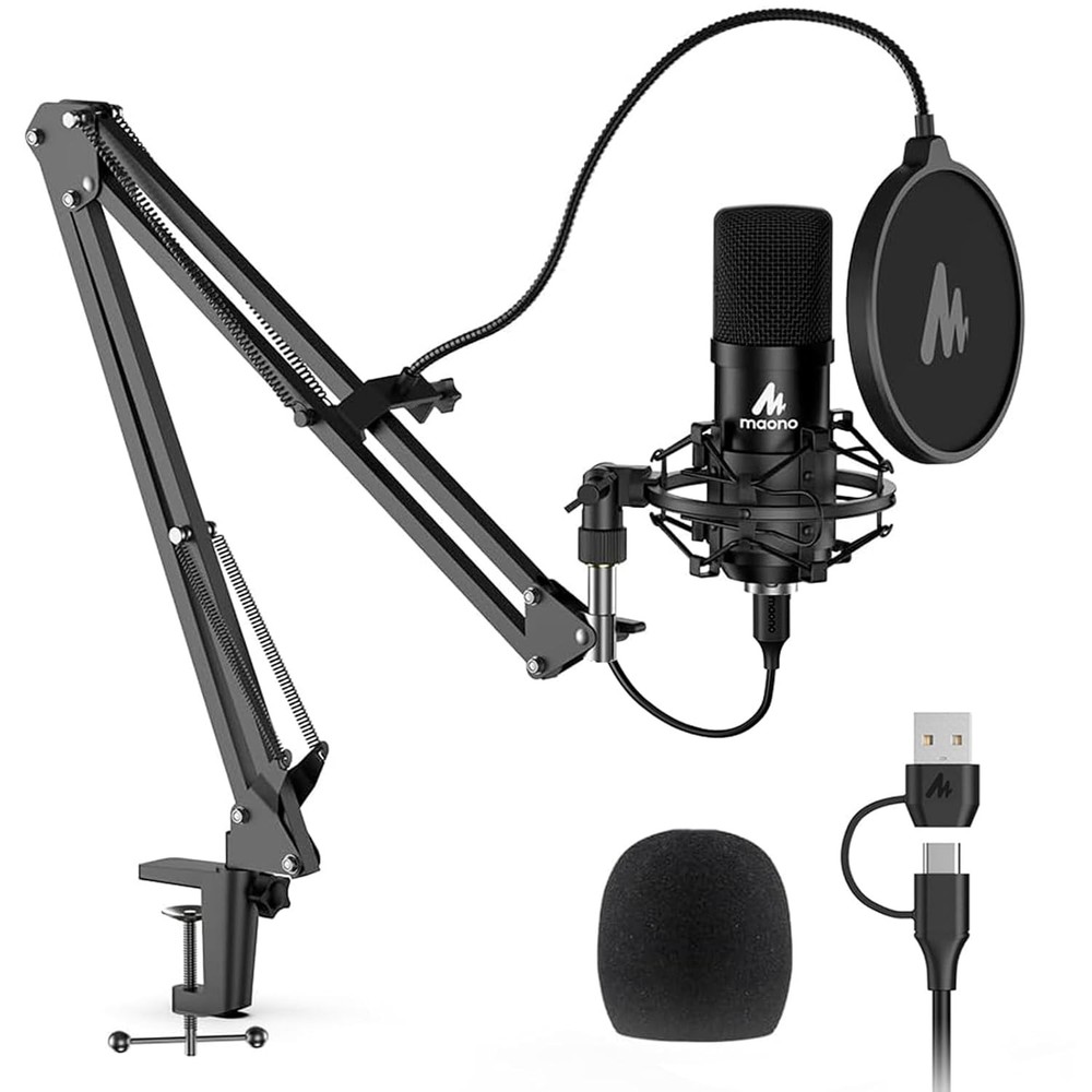 USB Microphone, MAONO 192KHZ/24Bit Plug & Play PC Computer Podcast Condenser Car