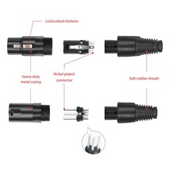 10 Pack XLR Connectors,5-PairXLR 3 Pin Male/Female Plugs Audio Mic Microphone…