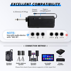 Dual Wireless Microphone Handheld Dynamic Microphone for Karaoke Singing, Party,