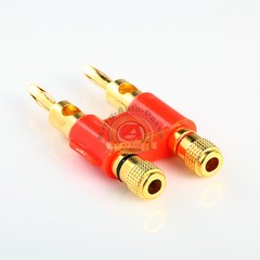 NEW 10 PACK lot quality RED dual Banana post speaker cable wire plug connector