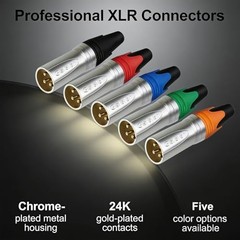 RIVIERA XLR 3-Pin Male to Female Plugs Gold-Plated Copper Contacts 25 Pack