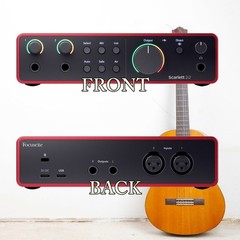 Focusrite Scarlett 2i2 4th Gen USB Interface w/SW, w/Headphones 25′ XLR Cable