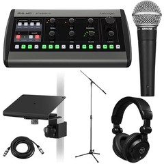 Behringer P16-HQ POWERPLAY 16-Channel Personal Monitoring Mixer, Bundle with SM5
