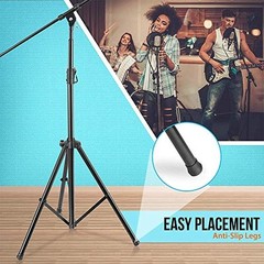 2 Pack Adjustable Black Microphone Stand with Boom Arm Perfect for Studio Con…