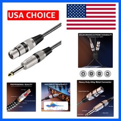 XLR Female to 1/4 Inch TS Cable 6 FT, Nylong Braided XLR 3 Pin Female to 6.35…