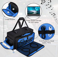 Large Dj Cable Bag with Laptop and Microphone Pocket, Dj Bag for Equipment