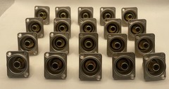 20 Pack Neutrik NF2D-0 Phono RCA Socket Nickel Panel Dshape w/Black Washer