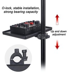 Microphone Stand Adjustable Mic Stand Tray with Phone Holder Clamp On Utility…