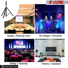 5 Core Speaker Stand Universal Mount Steel Construction 132 Lbs Capcity Stable T