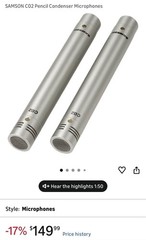 NEW Set Of 2 – Samson C02 Condenser Microphones