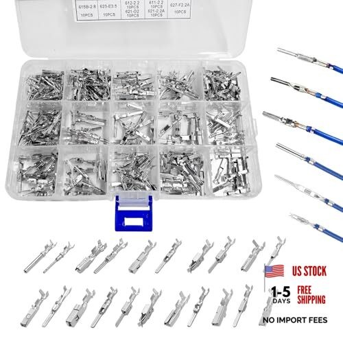 290PCS Car Electrical Wire Terminal Pins Connector, 1/1.5/1.8/2.2/2.8/3.5mm