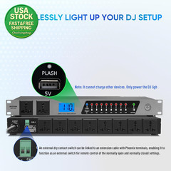 Power Conditioner 20 Amp 2000W 10 Outlet Rack Mount Audio Equipment 8 Switches