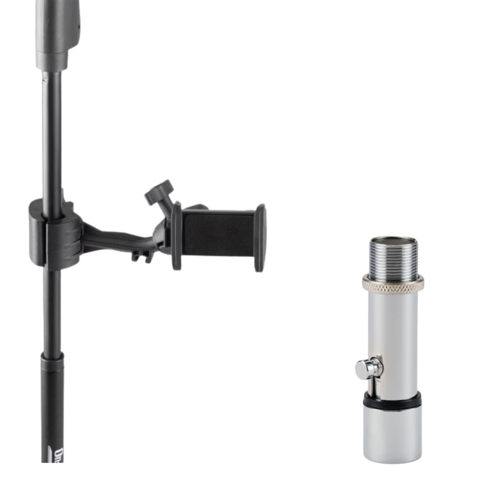 Mic Stand Smartphone Holder + Quick-Release Mic Adapter Vocal Performance Bundle