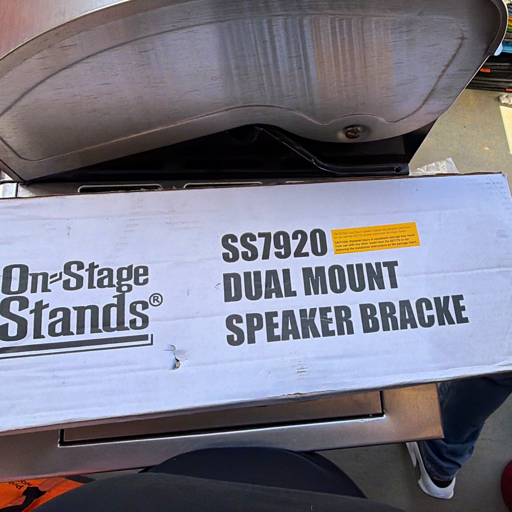 On-Stage Stands Dual Mount Speaker Bracket Black Metal SS7920 SS-7920B