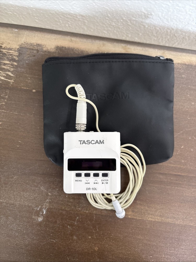 TASCAM DR-10L Portable Digital Recorder Battery-Powered w/ Lavalier Mic White