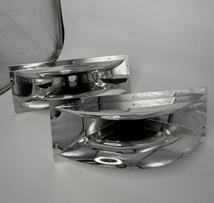 2pcs CHROME 17″ x 6″ 1 3/8″ Bi-Radial Screw-on Horn Flares for Speaker Cabinets