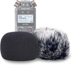 DR05X Windscreen Muff and Foam with Tascam DR-05X DR-05 Mic Recorders, DR05X