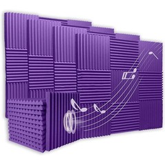 96PACK Acoustic Foam Panel Wedge Studio Soundproofing Sound Absorbing Wall Tiles