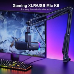 FIFINE Gaming Audio Bundle XLR USB Mic Mixer Headset RGB for Streaming