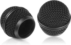 Facmogu 4PCS Black Microphone Ball Head Mesh Grill, SM58 Style Brushed Nickel Re