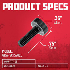 Rackworks Standard Size Rack Screws, 25 Pack (GRW-SCRW025)
