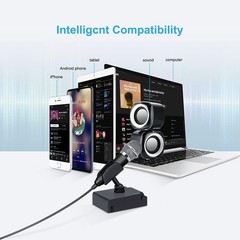 Mini Mic for iPhone, Android, Laptop – Vocal, Video, Podcast Use, Black