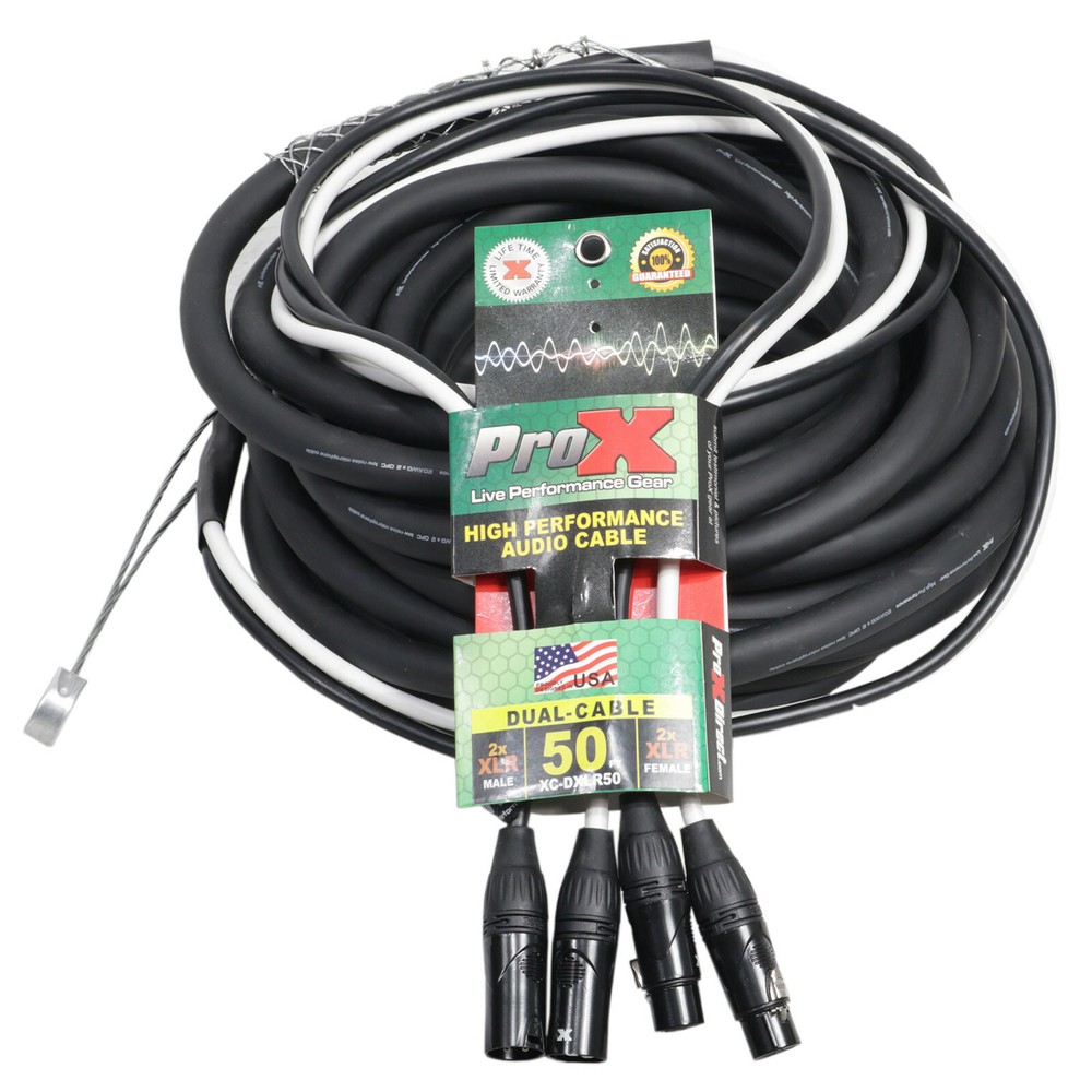 50 Ft. Balanced (2) XLR-M to (2) XLR-F High Performance Audio Cable Snake