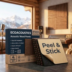 ECOACOUSTICS RT60X Peel 24″ W x L x 1″ H, Mocha | RT60X-Pro & Stick
