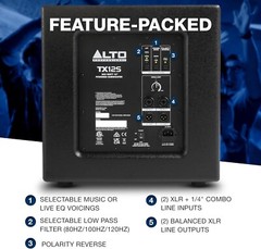 Powerful 900W TX12S Subwoofer with 12-Inch Driver – Easy Setup for Musicians