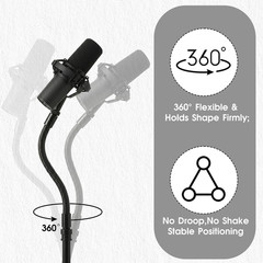23.6″ Gooseneck Tubing Flexible 25/64″ Male thread Alloy Steel Metal Arm Univers
