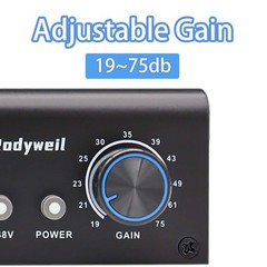 Microphone Preamp with 75db Gain and 48V Phantom Power for Dynamic Mics
