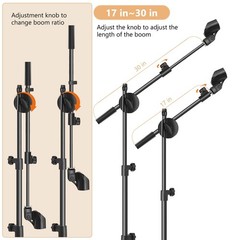 Mic Stand,6 In 1 Microphone Stand Floor Boom Mic Stand, Support Boom Gooseneck M