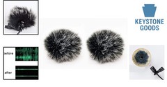 2-Pack Lavalier Wind Muffs for Microphone 0.4 Inch Windshield Windscreens