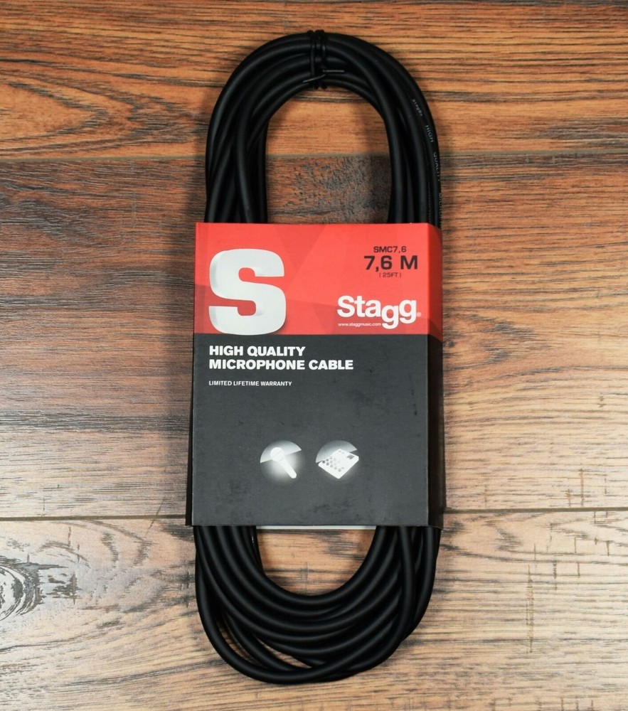 Stagg SMC7.6M 25′ XLR Microphone Cable Black