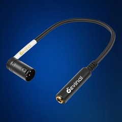 Devinal Rotatable Right-Angle XLR to 1/4″ Female Cable, 1FT, 635F_XLRM