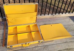 **RARE** Vintage TANGERINE Music GIG bag 6 Compartment Hard Plastic Metal Corner