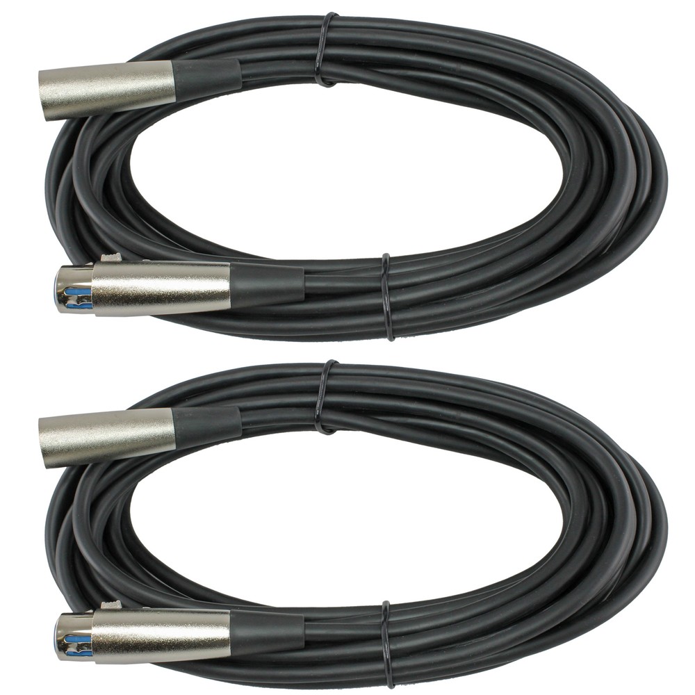 2 50FT XLR 3Pin Male to Female Mic Microphone Audio Cord Shielded Balanced Cable