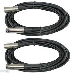 2 50FT XLR 3Pin Male to Female Mic Microphone Audio Cord Shielded Balanced Cable