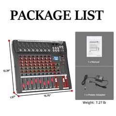 FULUODE Audio Mixer 8 Channel, CT-80S Professional Sound System Mixer Board D…