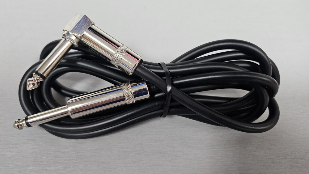6ft 1/4″ TS Mono Phono Male to Male Right Angle Audio Microphone Cable