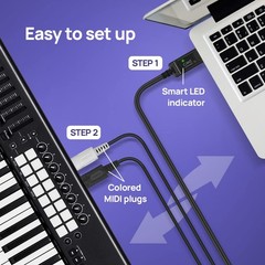 U2MIDI Pro – High-Speed USB MIDI Cable with Filter and Mapper – Plug & Play U…