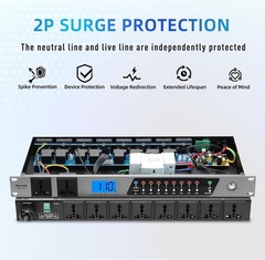 Power Conditioner, 20 Amps 10 Outlet Rack Mount Power Sequencer for Audio Equ…